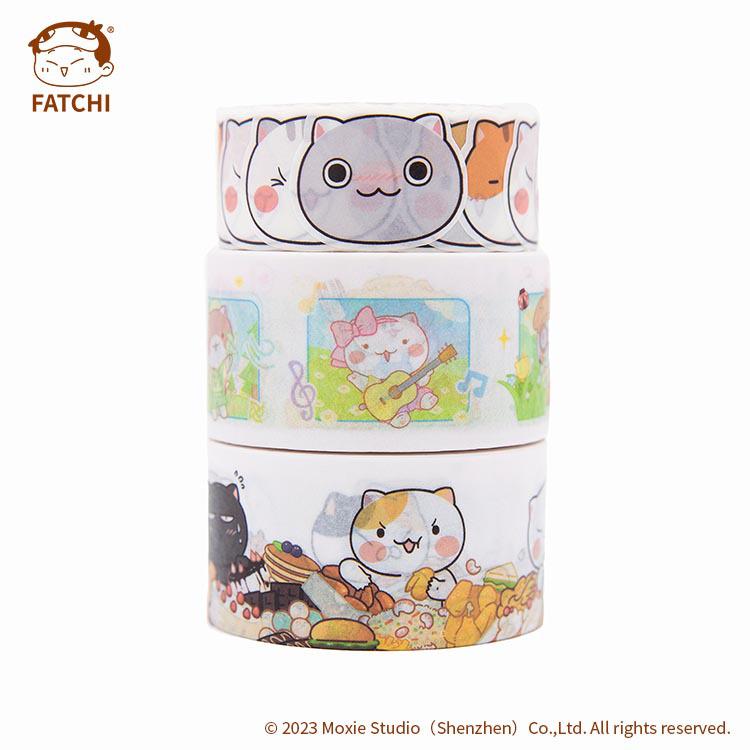 Fita Washi Eslite: """Se a História é um Conjunto de Miau""" Adesivos de Desenho Animado de Gato"""