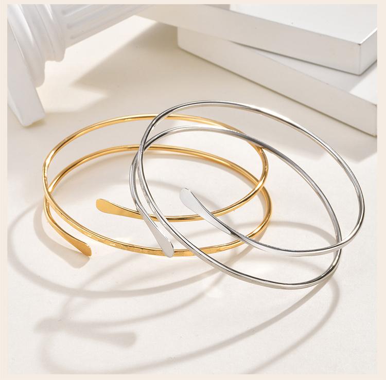 Bracciale da braccio semplice con polsino superiore per donna, Braccialetti geometrici alla moda, Gioielli regolabili