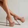 Summer Fashion Open Toe Platform High Heels Sexy 17CM Sandals Women Ankle Buckle Strap Party Nightclub Stripper Shoe Pumps