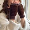 Warm Knitted Gloves Soft Plush Gloves Fashionable Half-Finger Gloves  Women
