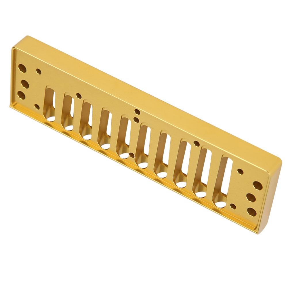 Harmonica Comb 10‑Hole Blues Harp Comb Part for HOHNER SP20 Aluminum Alloy Harmonica AccessoryGold