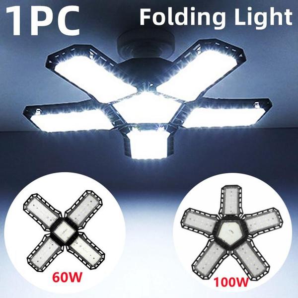 

Светодиодный складной светильник 45/60/100 Вт E27, супер яркий потолочный светильник для мастерской, светодиодный рабочий светильник для внутреннего гаража, сарая, магазина