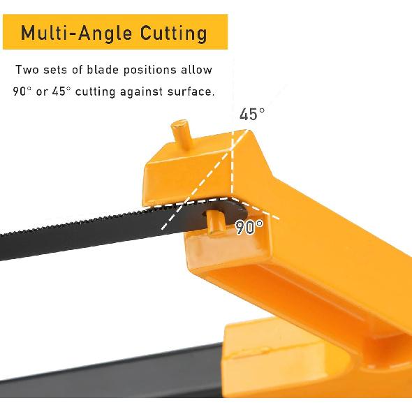 LAND 12 Inch Hacksaw - Heavy Duty Coping Saw with 5 Extra High-Carbon Steel Blade, for PVC, Pipe, Carpentry
