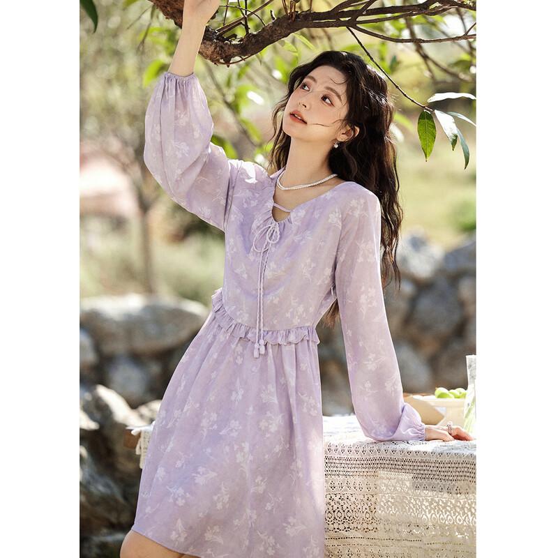 Шифоновое платье с цветочным принтом  Ирисы S