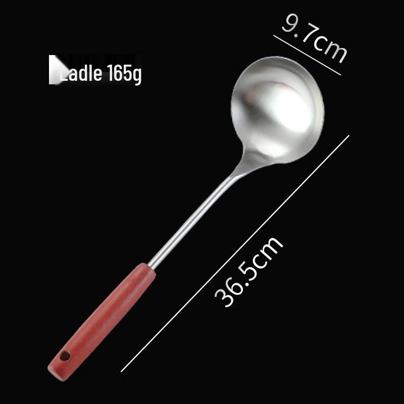 ZISIZ Stainless Steel Spatula Set with Brown Wooden Handle