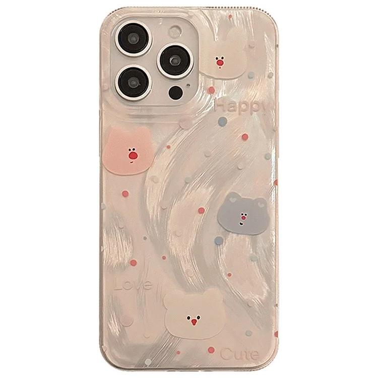 

For iPhone 15 Pro Max TPU Case Bear Pattern Printing Mobile Phone Cover