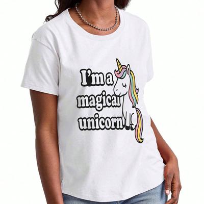 Magical Unicorn Wounisex's Cotton T Shirt, Premium Cotton Graphic Tee, Durable And Comfortable, Casual  Style, Magical Since 2019 Design, Unicorn Prin