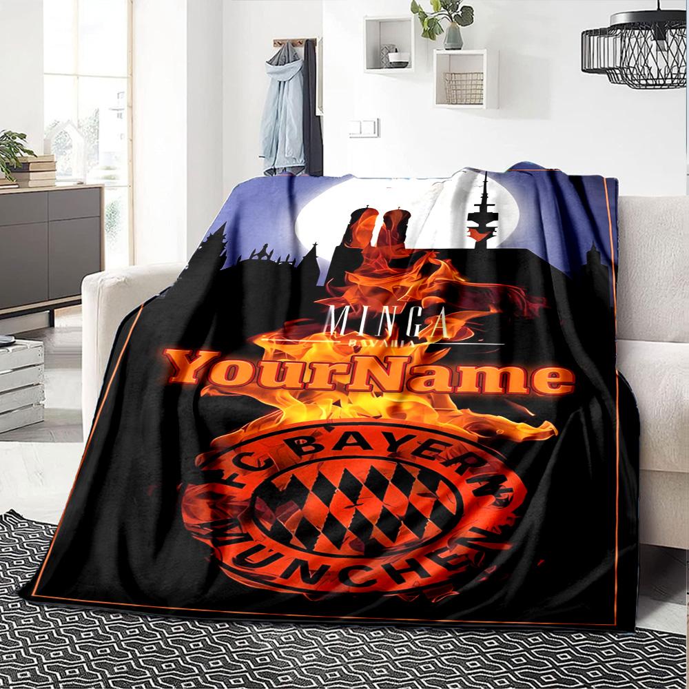 Bayern Munich Personalized Name Blanket Multi-purpose Personalized Blanket Soft & Cozy for Bedding Chair Office Living Room All-Season Use