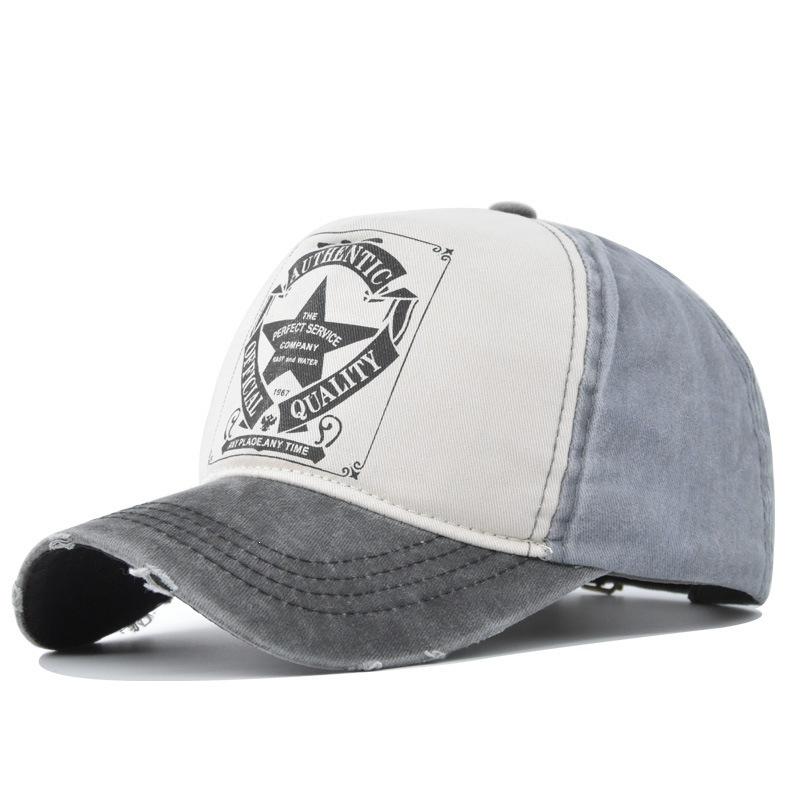 Washed baseball cap, five-star baseball cap, contrasting color baseball cap, anchor baseball cap, peaked cap Adjustable