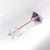 10K Pink Gold 4mm Stud Earrings (Pair) with February Birthstone Amethyst