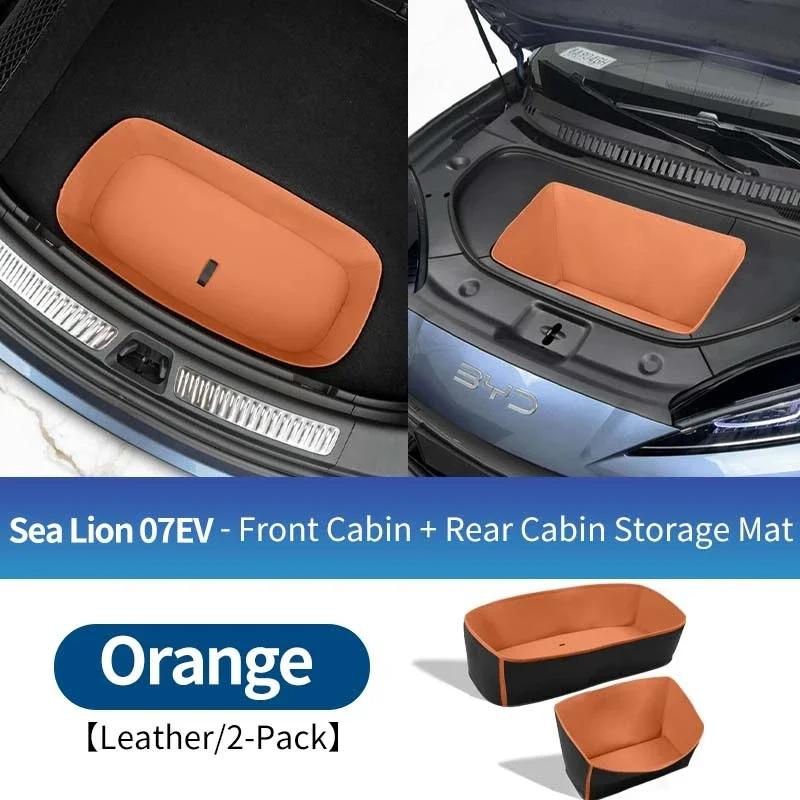For BYD SeaLion 07 EV Car Front Trunk Hood Storage Mat Leather Organizer Protection Pad Anti-slip Shock Absorption Accessories