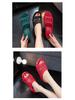Women's 2025 Fashion High Heel Non-Slip Slippers - Summer Hollow Out, Comfortable, Thick Sole, One-Strap Design for Outdoor Use