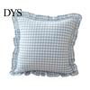 Quadratischer Schlafsofa-Deko-Rüschen-Kissenbezug, Baumwoll-Karomuster-Hülle mit Rüschenrand, 18x18 Unifarbene Kissen Zoll 20x12 Dekorative Hülle für