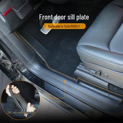 Tesla Model Y Front Door Sill Protector Anti-Kick Interior Accessory