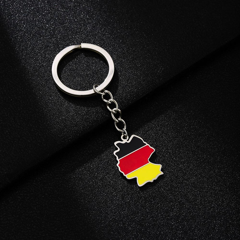 Retro Ethnic Style German Map Flag Pendant Keychain for Men & Women