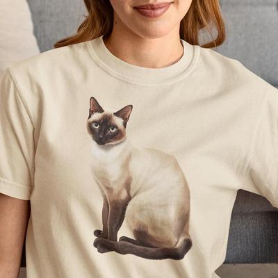 Siamese Cat T-shirt, Cat Lover Gift, Animal Graphic Top