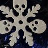Skull Snowflake Ornament 3D Printed Gothic Snowflake Xmas Tree Hanging Decoration for Tree Window Holiday Decor