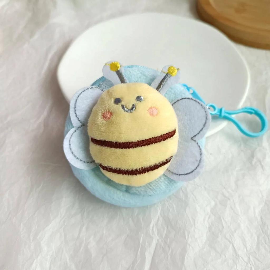 Creative Purse Cartoon Frog Animal Cute Zipper Plush Three-dimensional Coin Purse Pouch Purse Earphone Wallet Key Bag