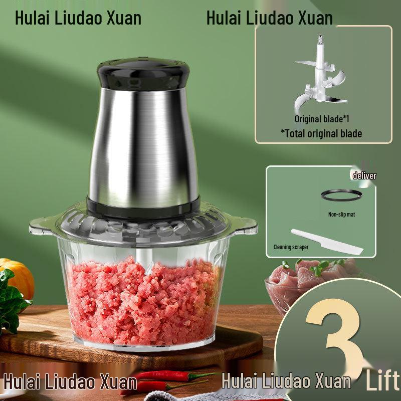 Large Capacity Stainless Steel Meat Grinder & Multifunctional Electric Food Processor for Home Use