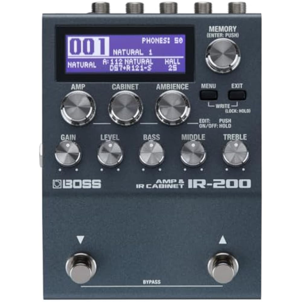 BOSS Boss Cabinet IR Pedal IR-200 Amp & Cabinet Processor Abundant Preamp Models Versatile Cabine...