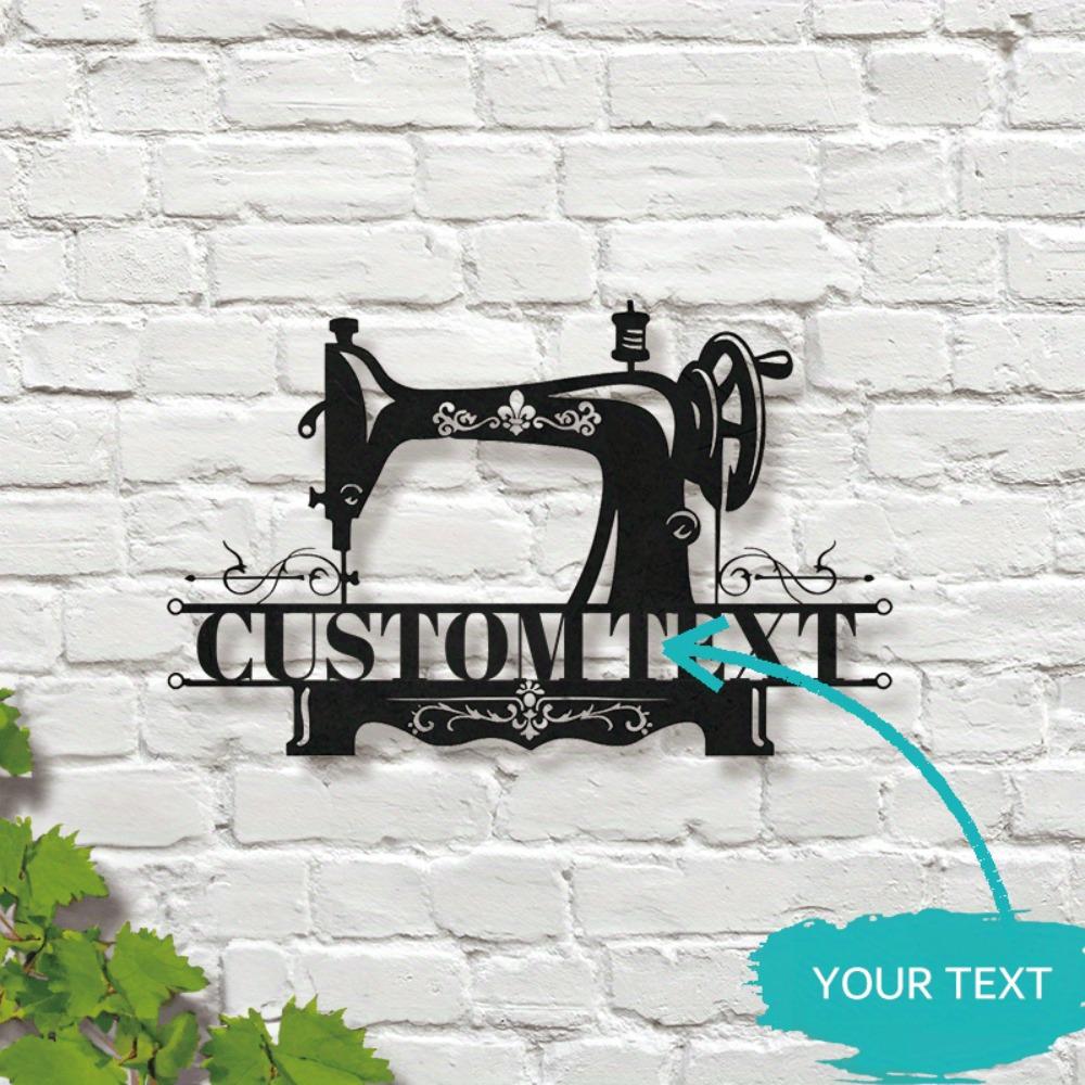 Metal Sewing Machine Sign Wall Decor Craft Room Art Mother Grandma Gift