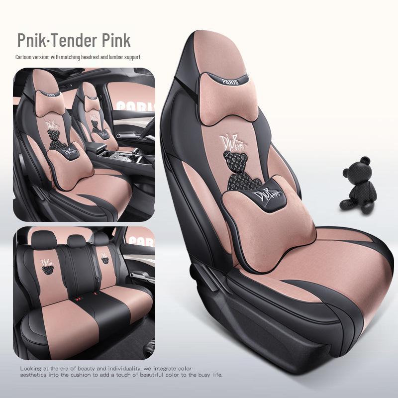BYD Yuan Plus Universal Cartoon Car Seat Cushion - Full Coverage, All-Season Technology Cloth