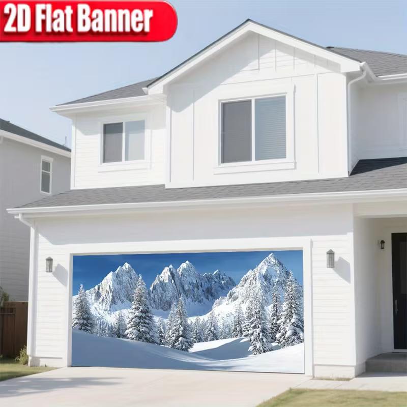 2D Scenic Mountain Tapestry, Alpine Snow Peak for Living Room