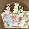 Cute Soft Fluffy Plush Rabbit Keychain With Lovely Bow Decor For Backpack Charms Girls Birthday Gifts
