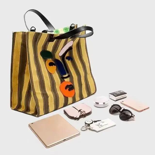 Canvas Women Tote Bag  New High-Capacity Fashion Zipper SOFT Vintage Girls Bag Shoulder Bag Handbag Shipping Bag