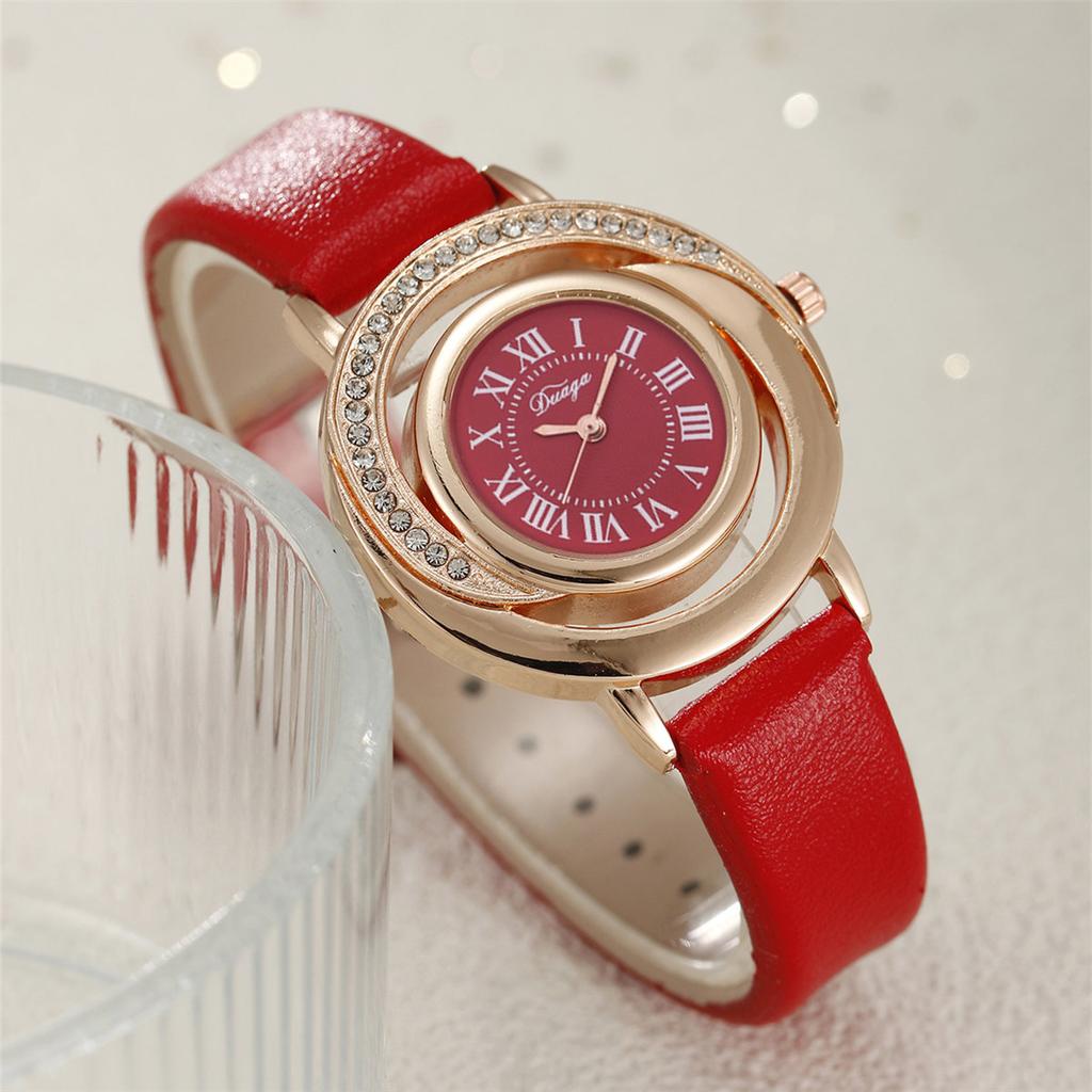 Women Quartz Watch Ring Necklace Earring Rhinestone Wristwatch Watches