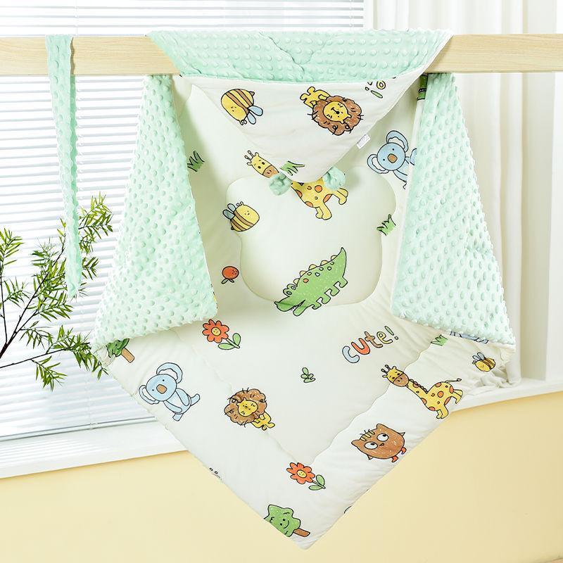 Brangdy DouDou Velvet Zoo Print Quilted Swaddle Blanket