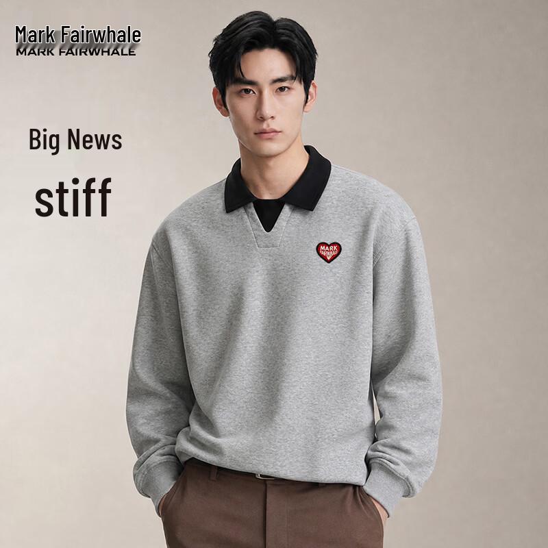 MARK FAIRWHALE Men's Heavyweight Cotton Blend Casual Sweatshirt and Jogger Set