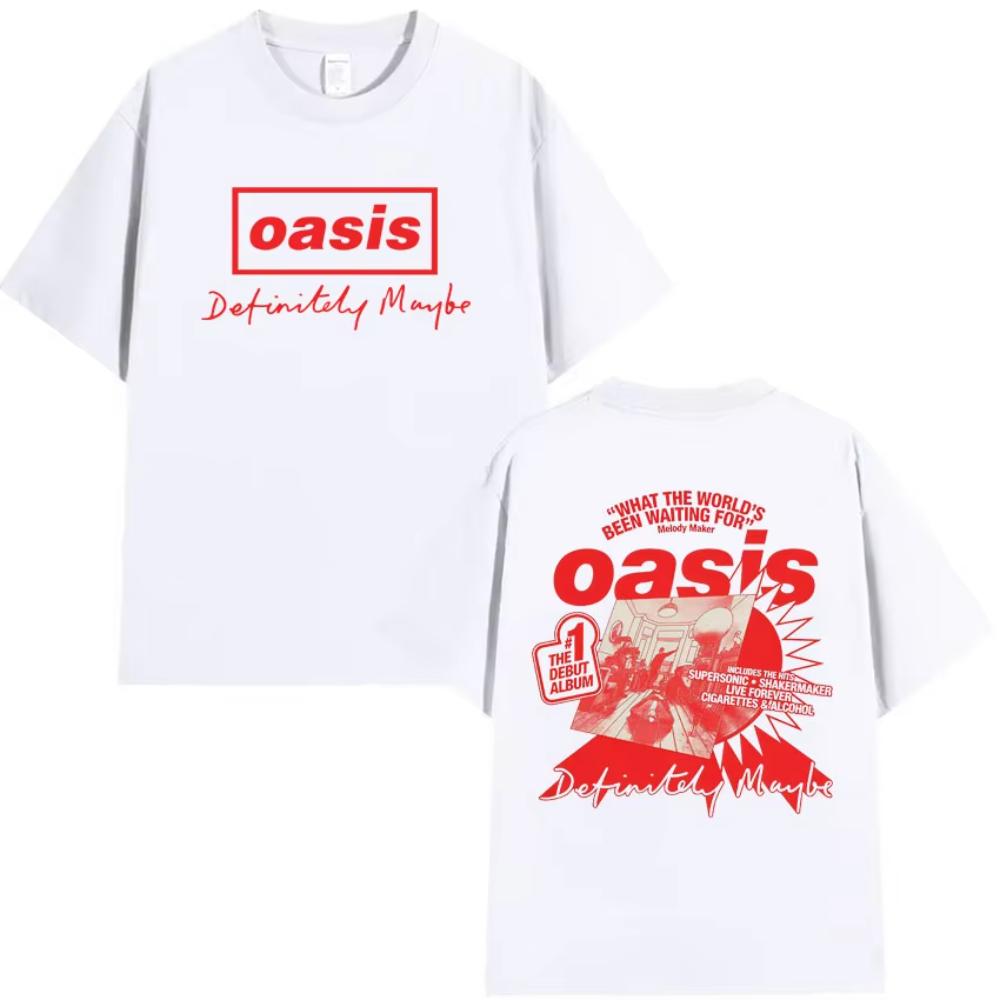Rapper Oasis Double Sided Print T-Shirts Men Women Harajuku Humor Casual Y2K Oversized Summer Pop Short Sleeve TShirts Fans Gift