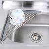 Triangle Roll-Up Dish Drying Rack Foldable Stainless Steel Over Sink Organizer Space Saving Kitchen Sink Corner Drainer Storage Shelf Holder