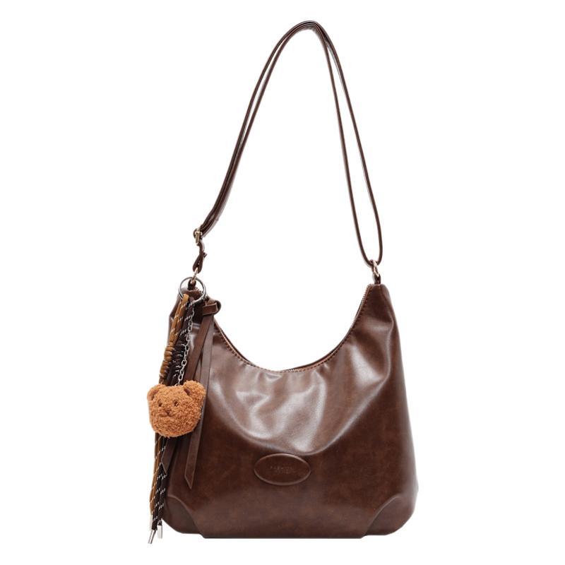 2025 new large-capacity tote bag women's retro lightweight double shoulder women's bag fashion single shoulder messenger bag