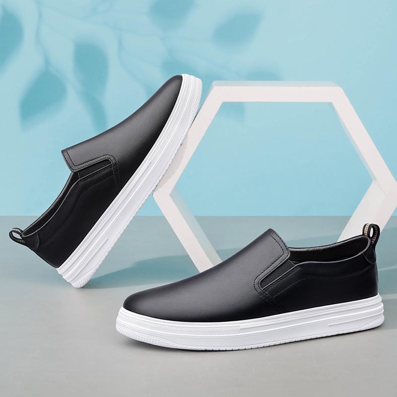 Genuine Leather Men Business Shoes Handmade Soft Loafers Anti-slip Rubber Moccasins Casual Shoes Leisure Walk Male Driving Shoes