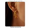 Qiong Yao Gold-Plated Irregular Tree Branch Dangle Earrings, Stainless Steel Studs, Colorfast Design