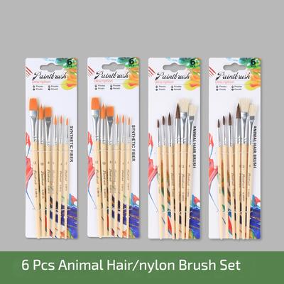 Nylonhaar-Multifunktions-Aquarellpinsel-Set, 6-teilig, Tierhaar, kreative Malerei für Kinder, Ölgemälde, Stift, Künstlerbedarf