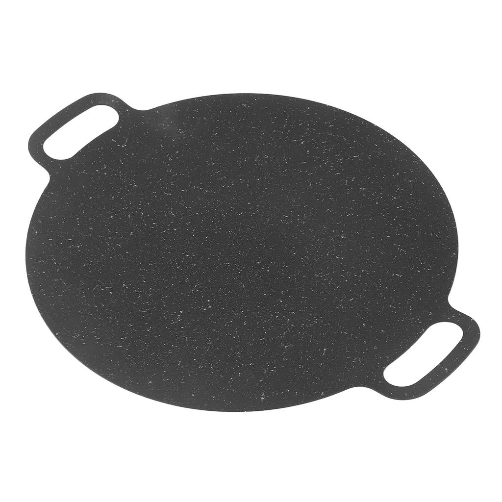 Korean Grill Pan Non Stick Coating Round BBQ Griddle Iron for Indoor Outdoor Cooking 25cm / 9.84in
