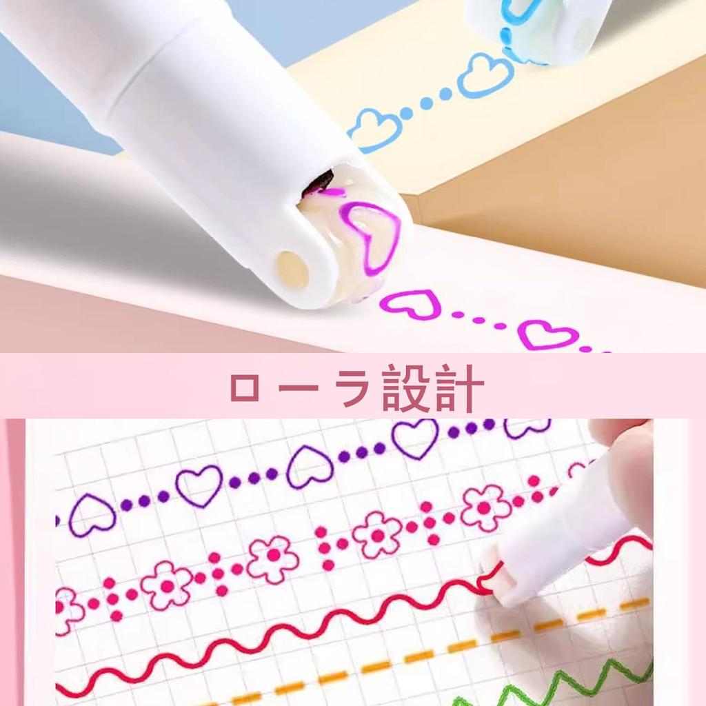 FamGift Curved 6 6 Roller Writing for DIY Office Highlighters with Lines Pens, Water-Based Pens, Types, Colors, Highlighters, Stamp, Double-Ended,