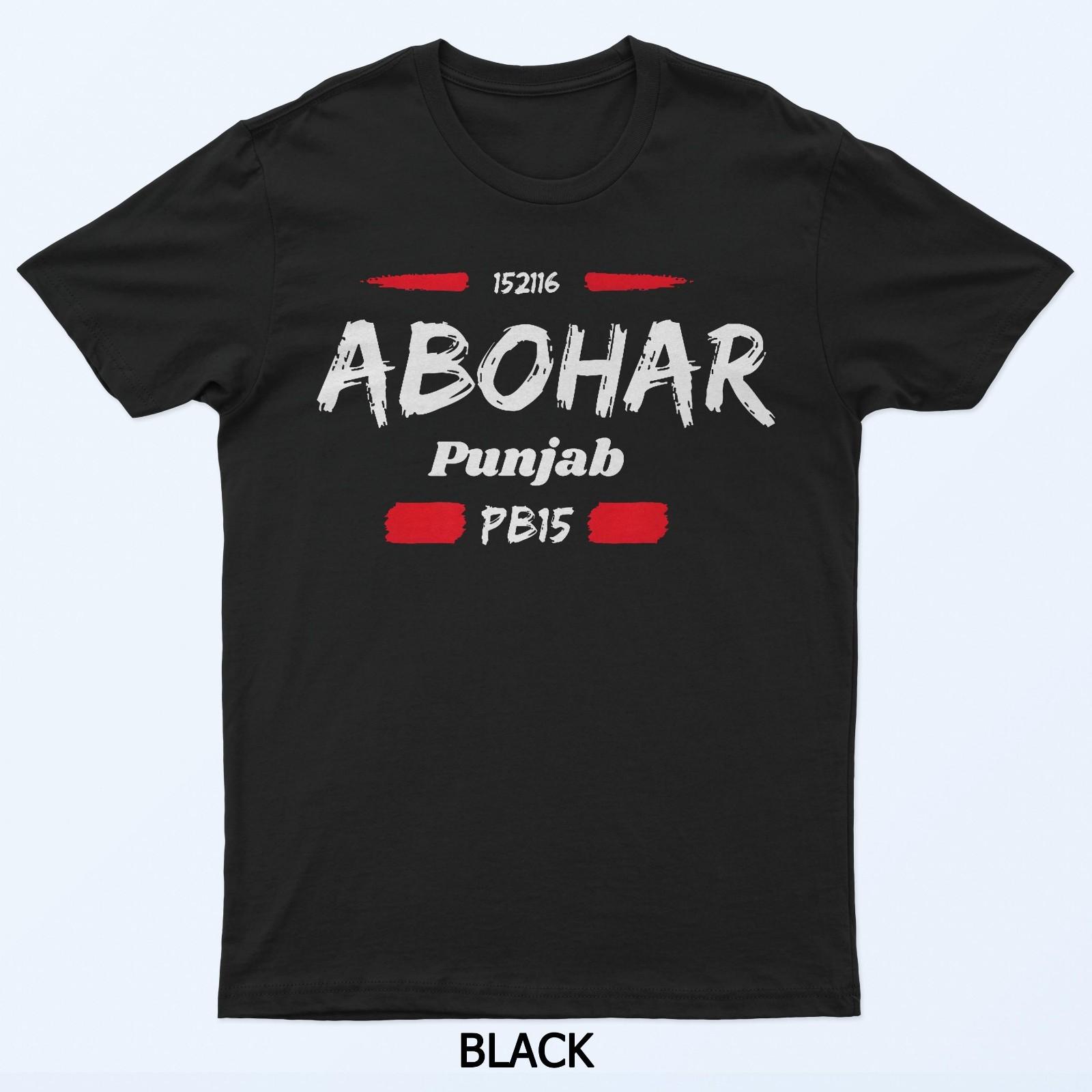 Abohar Punjab Pb15 Car Plate Panjab Designer Punjabi T-Shirt S
