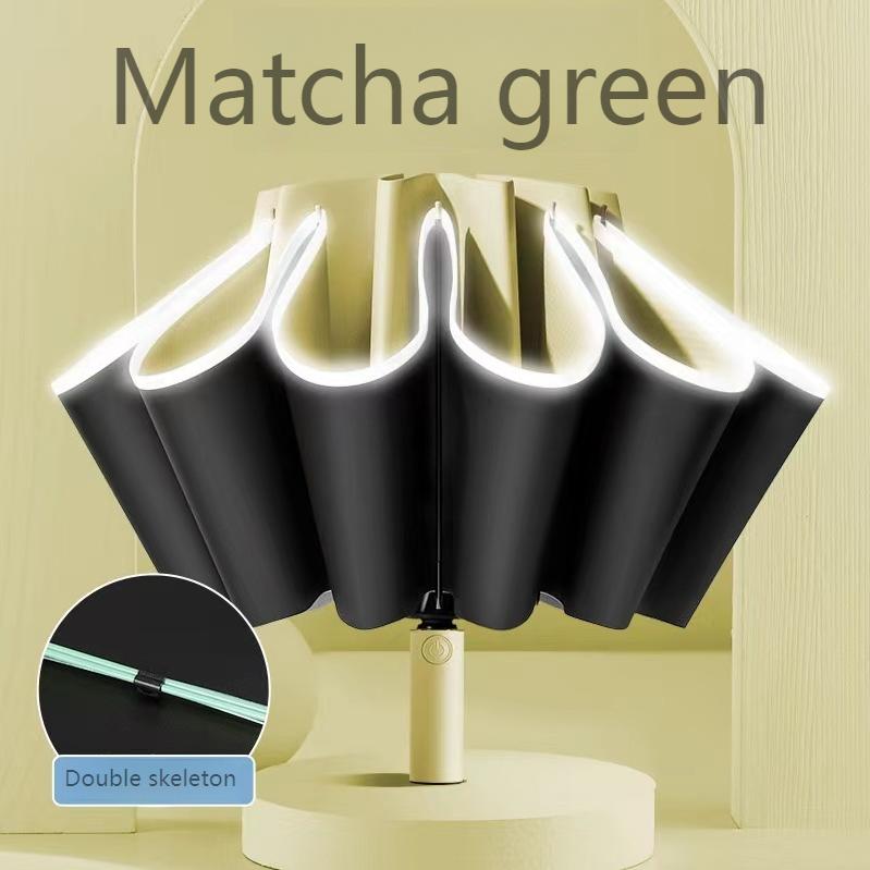 Reflexní deštníky Reverse Three Fold 20 Bone Black Lepidlo Automatická sluneční clona Opalovací krém Deštník Deštník Odolnost proti silnému větru