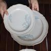 French Retro Lily of the Valley Tableware Set: Ceramic Dinner Plates, Rice Bowls, Steamed Fish Plates, and Household Dish Set.