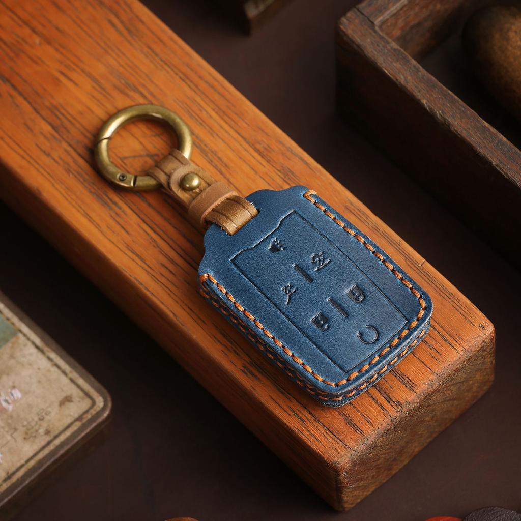 Special key cover for Chevrolet General GMC first layer cowhide handmade genuine leather car keychain