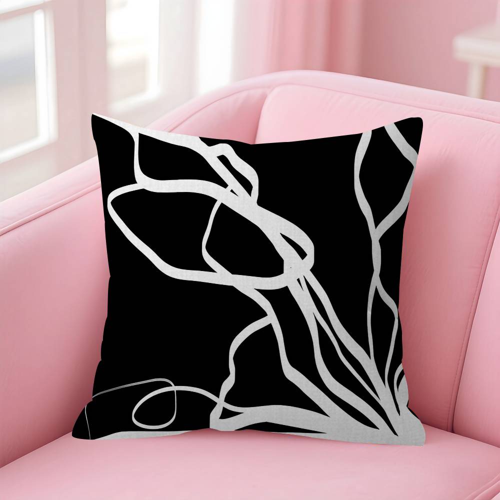 Minimalism Black And White Pillowcases Home Bedding Decorative Pillow Cover Wedding Super Soft Pillow Case