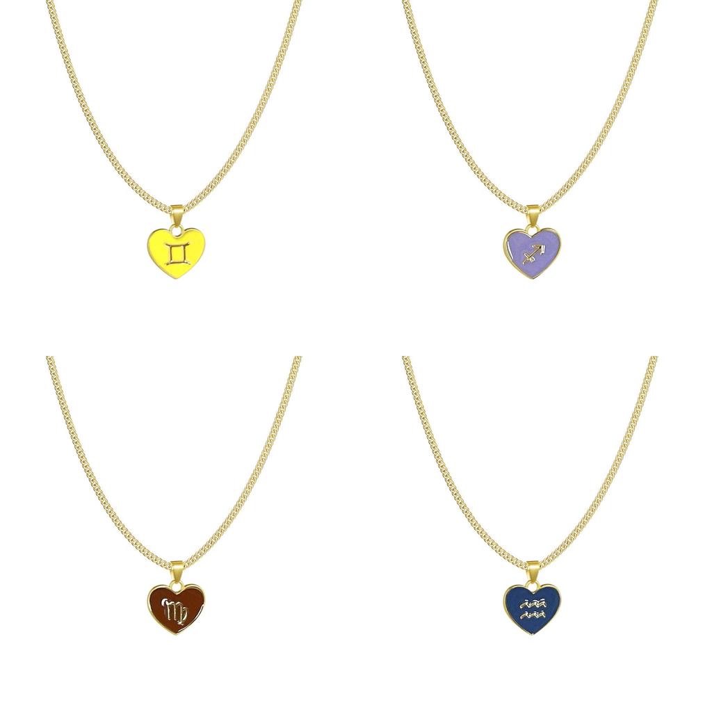 Contemporary Zodiac Heart Necklace With Layered Chain Perfect For Fashionable Women