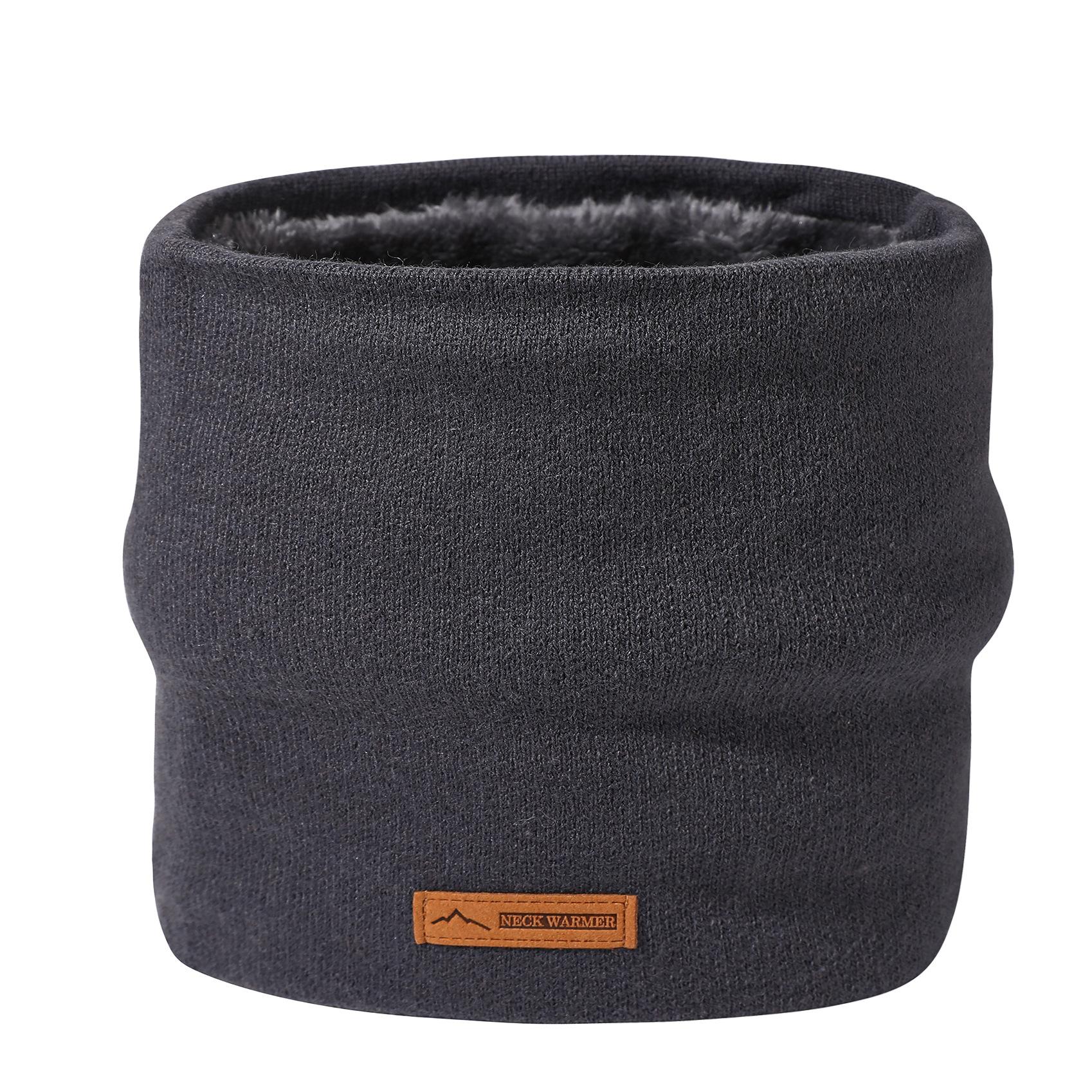 

Мужская и женская осенне-зимняя утепленная двухслойная шейная повязка унисекс, однотонная, с флисовой подкладкой, трикотажная шерстяная повязка на шею 24*21*2 темно-серого