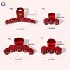 Korean Acrylic Red Geometric Hair Claw for Women Fashion Small Large Square Hair Crabs Clip Clamps Girls Hair Accessories