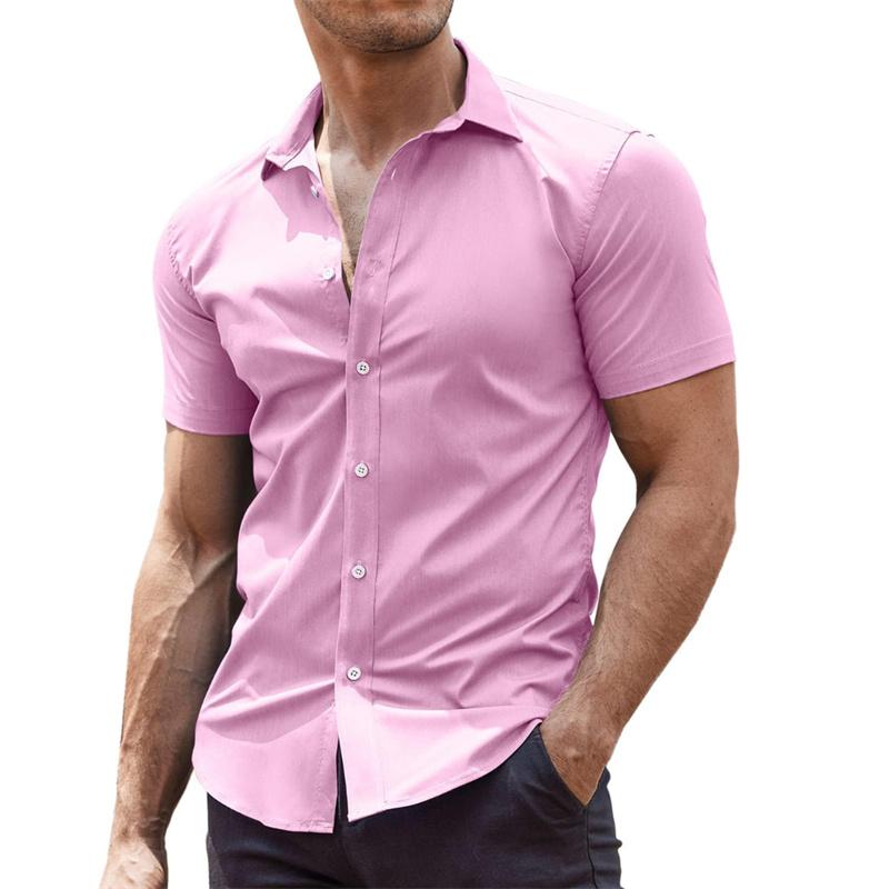 Men s shirt printed lapel summer short-sleeved Hawaiian simple new style daily vacation breathable casual and comfortable S