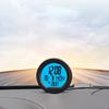 Car Digital Clock Solar Powered Date Week Clock with Temperature Display Automotive Dashboard Round Clock